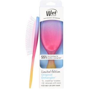 Wet Brush Original Detangler Hair Brush, Soft, Flexible Bristles Gently Detangle All Hair Types, Works on Wet or Dry Strands, Ergonomic Handle, Reduces Breakage, Limited Edition, Prismatic Glow Green(Electric Sky Pink Sunset)