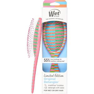 Wet Brush Original Detangler Hair Brush, Soft, Flexible Bristles Gently Detangle All Hair Types, Works on Wet or Dry Strands, Ergonomic Handle, Reduces Breakage, Limited Edition, Prismatic Glow Green(Retro Sport Warm)