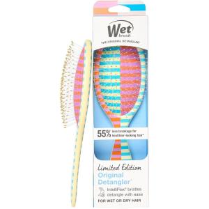 Wet Brush Original Detangler Hair Brush, Soft, Flexible Bristles Gently Detangle All Hair Types, Works on Wet or Dry Strands, Ergonomic Handle, Reduces Breakage, Limited Edition, Prismatic Glow Green(Retro Sport Cream)