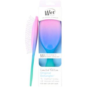 Wet Brush Original Detangler Hair Brush, Soft, Flexible Bristles Gently Detangle All Hair Types, Works on Wet or Dry Strands, Ergonomic Handle, Reduces Breakage, Limited Edition, Prismatic Glow Green(Electric Sky Purple Dawn)