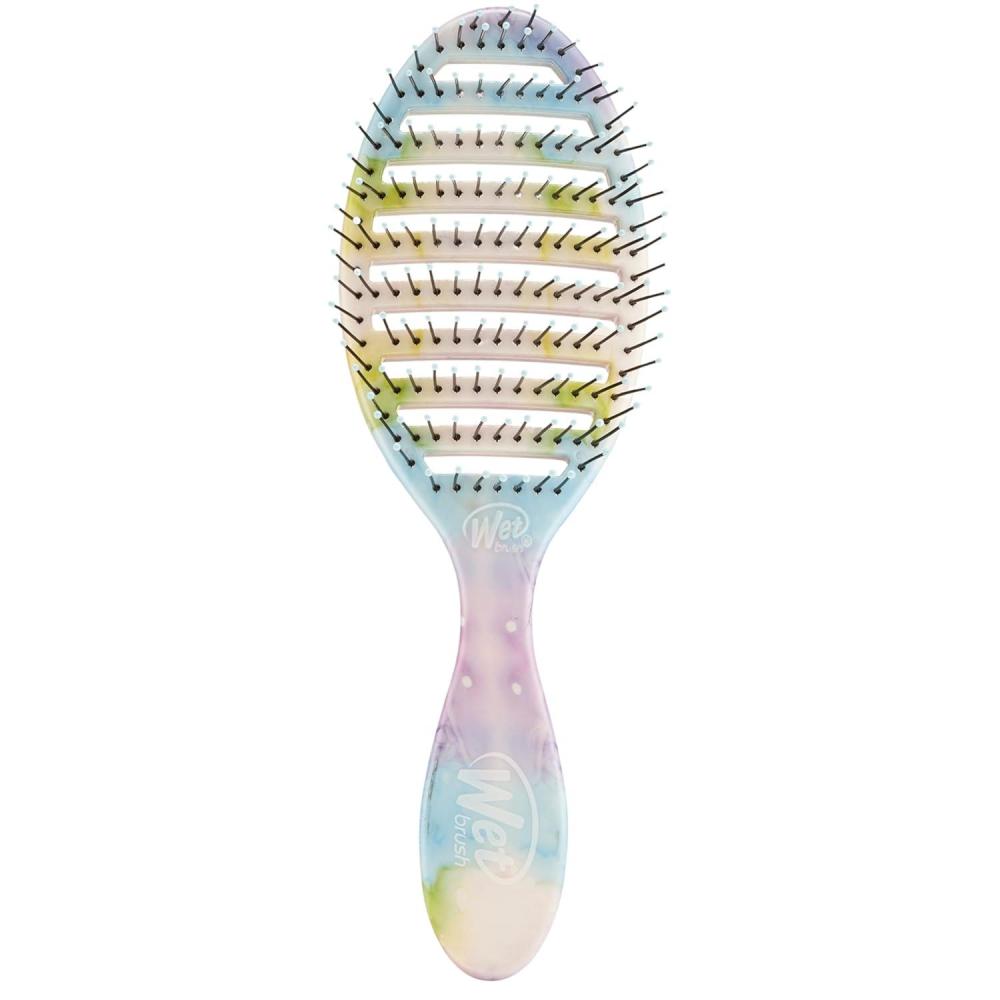 imageWet Brush Speed Dry Hair Brush Blow Dry Safe Bristles ampamp Vented Design For Faster Drying Time Ergonomic Handle Reduces Breakage ampamp Detangles All Hair Types Limited Edition Prismatic Glow PinkColor Wash Splatter