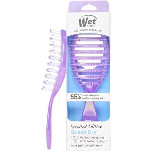 Wet Brush Speed Dry Hair Brush, Blow Dry Safe Bristles & Vented Design For Faster Drying Time, Ergonomic Handle, Reduces Breakage & Detangles All Hair Types, Limited Edition Prismatic Glow Pink(Prismatic Glow Purple)