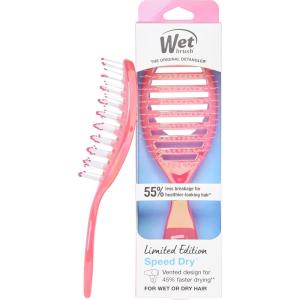 Wet Brush Speed Dry Hair Brush, Blow Dry Safe Bristles & Vented Design For Faster Drying Time, Ergonomic Handle, Reduces Breakage & Detangles All Hair Types, Limited Edition Prismatic Glow Pink(Prismatic Glow Pink)