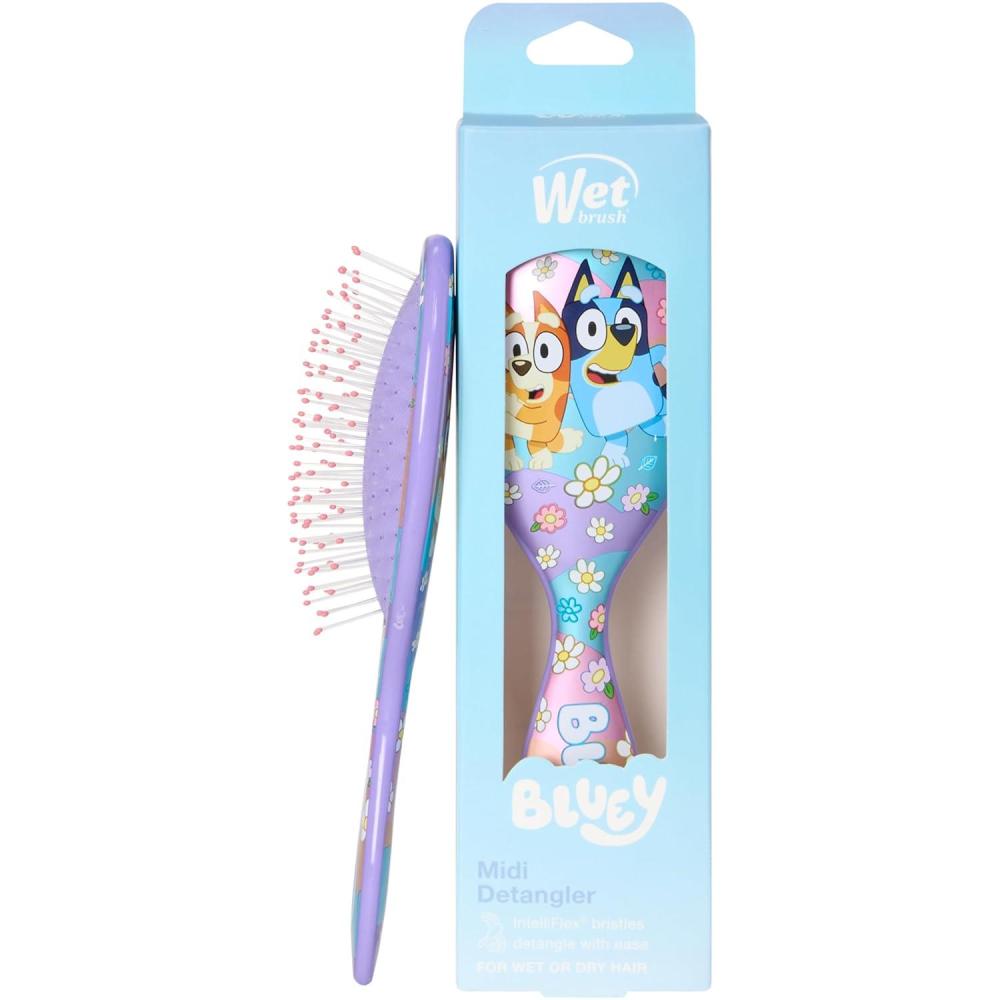 imageWet Brush Bluey ampamp Bingo Kids Midi Hair Brush Smaller Size For Little Hands Soft Bristles Detangle Knots With Ease Ergonomic Handle For All Hair Types Limited Edition Purple