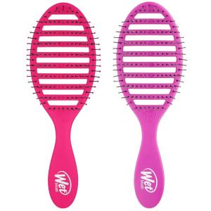 Wet Brush Speed Dry Detangling Brush, Vented Design for Fast Blow Drying – Ultra-Soft HeatFlex Bristles for Pain-Free Knot Removal – All Hair Types (Pink & Purple, 2 Pack)