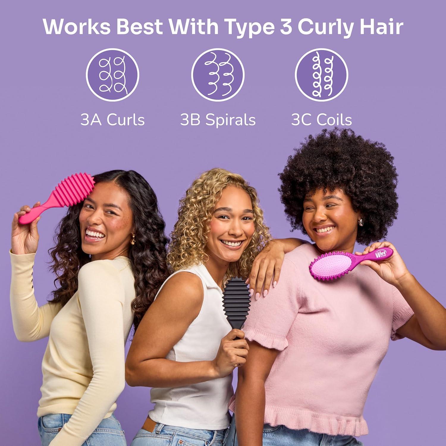 imageWet Brush Curl Shaper Hair Brush with Sculpting Grooves Defines Curls ampamp Coils From RoottoTip Flexible Bristles Detangle Wet Hair Styling Tool Enhances Bounce and Shape Ergonomic Handle Purple