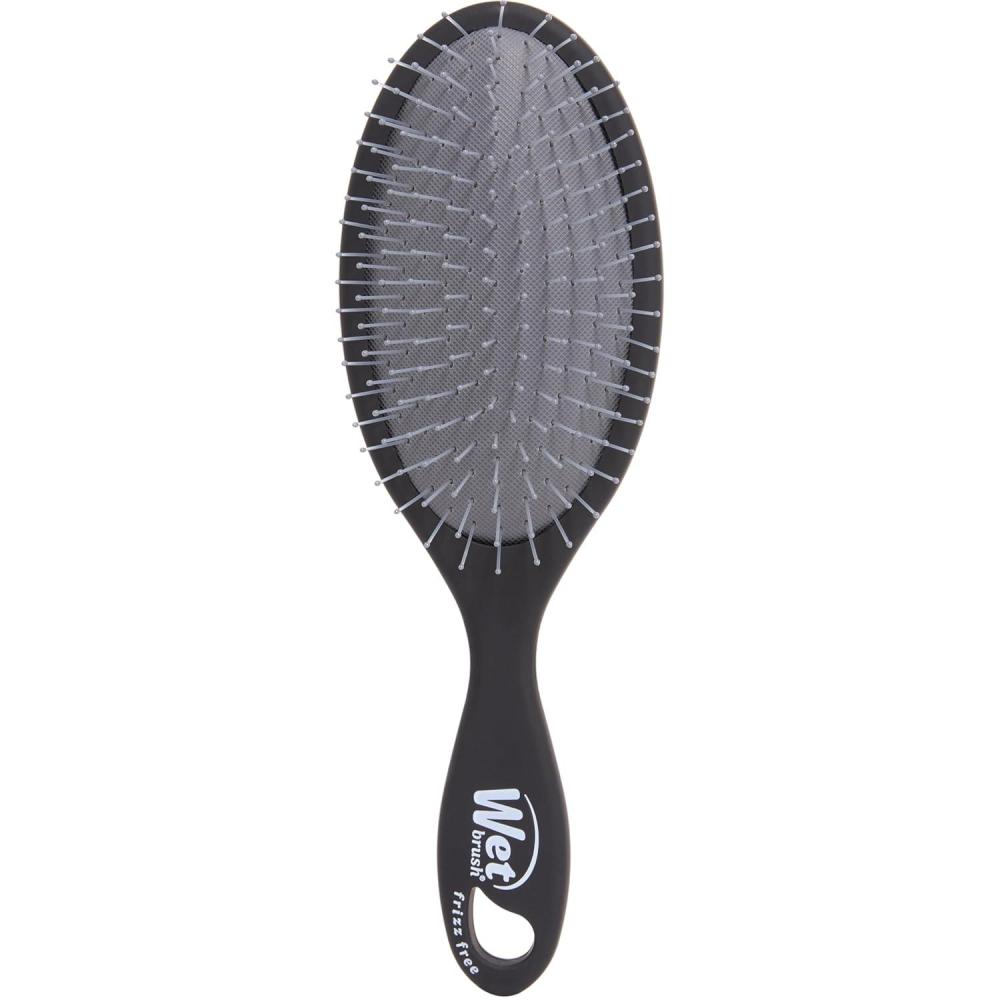 imageWet Brush Frizz Free Detangler Reduces Frizz Static ampamp Flyaways Using Ionic Technology Smooth Finish Styling Brush Adds Shine Ergonomic Design Works On All Hair Types Wet Or Dry Hair Black