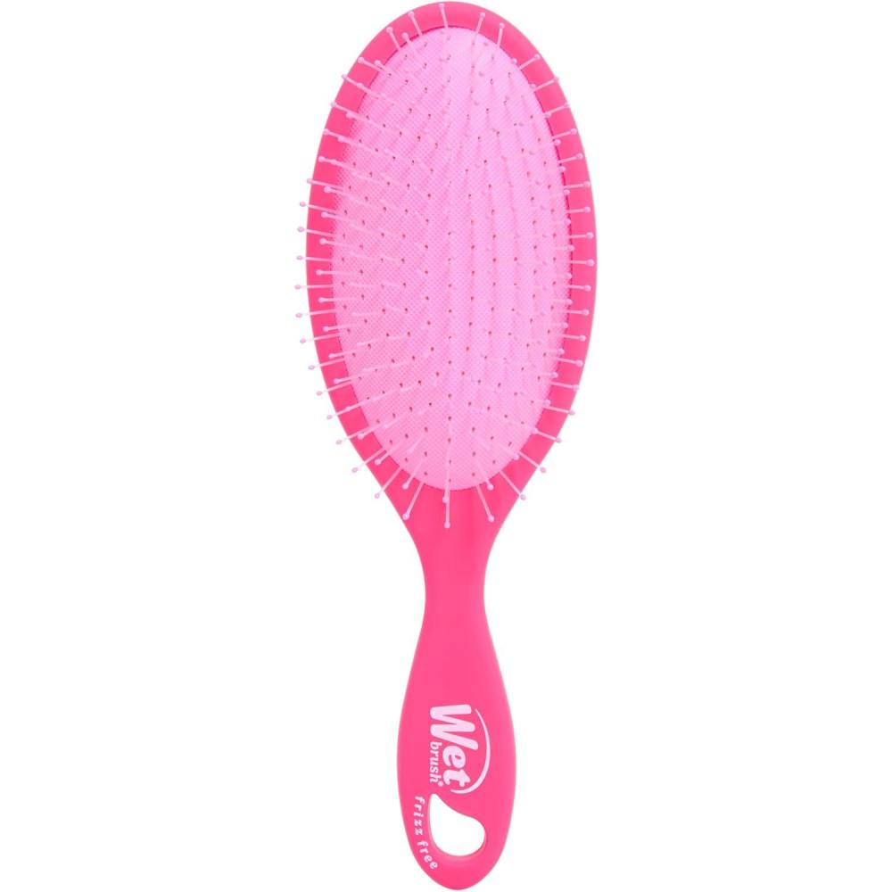 imageWet Brush Frizz Free Detangler Reduces Frizz Static ampamp Flyaways Using Ionic Technology Smooth Finish Styling Brush Adds Shine Ergonomic Design Works On All Hair Types Wet Or Dry Hair Pink