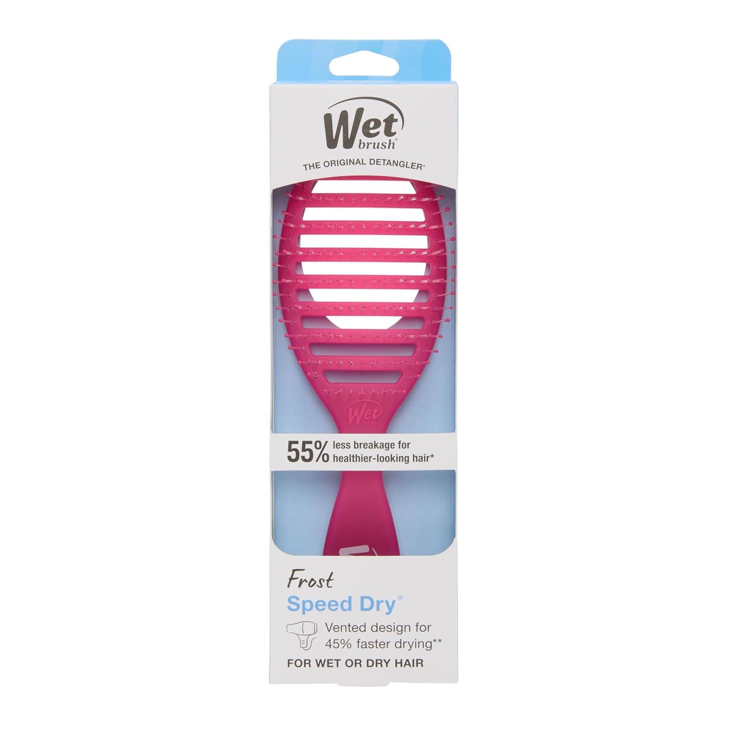 image:imageWet Brush Speed Dry Hair Brush With Blow Dry Safe Bristles amp Vented Design For Faster Drying Time Ergonomic Handle Reduces Breakage amp Detangles All Hair Types Limited Edition Electric Sky PurpleFrost Pink