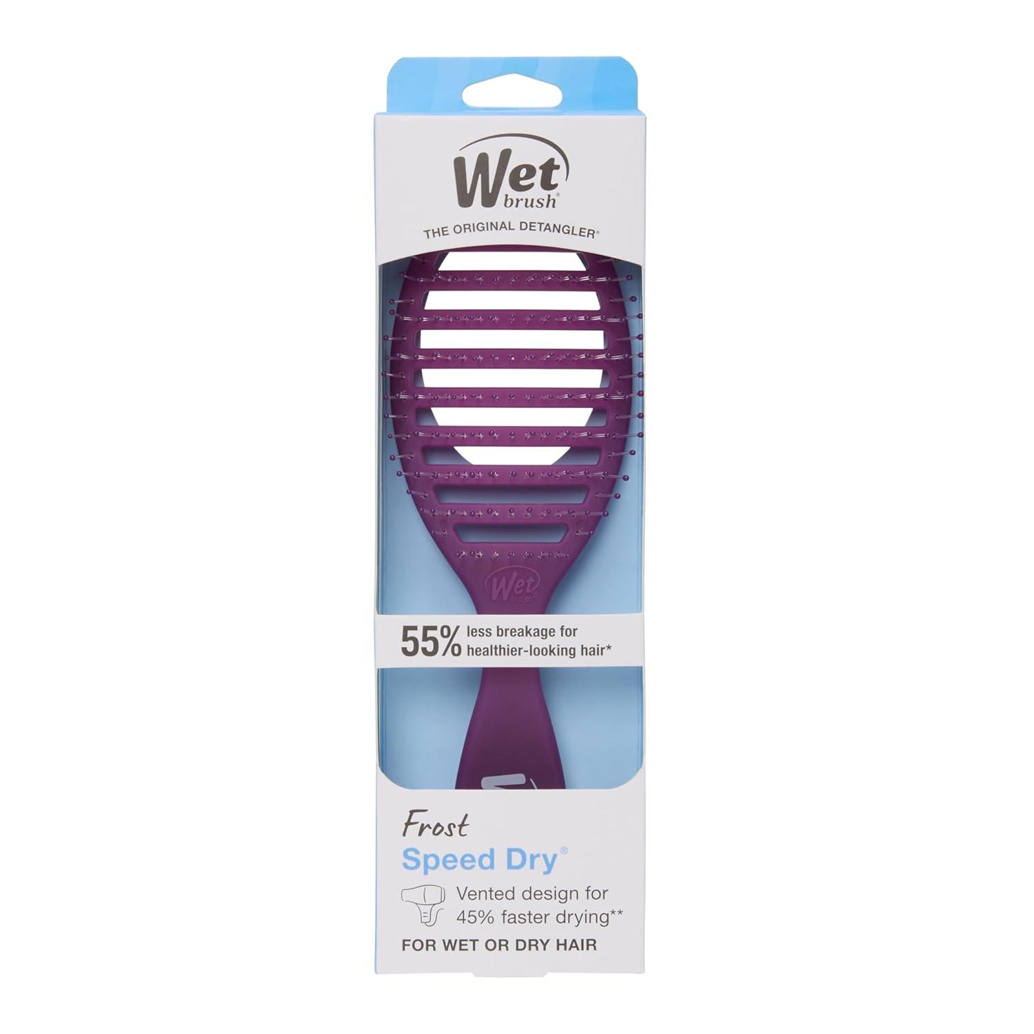 image:imageWet Brush Speed Dry Hair Brush With Blow Dry Safe Bristles amp Vented Design For Faster Drying Time Ergonomic Handle Reduces Breakage amp Detangles All Hair Types Limited Edition Electric Sky PurpleFrost Purple