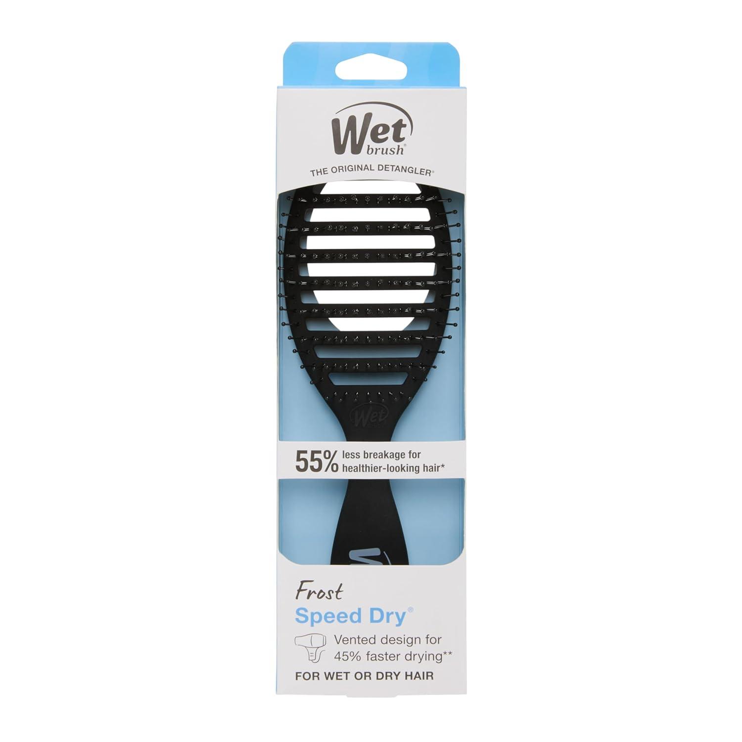 image:imageWet Brush Speed Dry Hair Brush With Blow Dry Safe Bristles amp Vented Design For Faster Drying Time Ergonomic Handle Reduces Breakage amp Detangles All Hair Types Limited Edition Electric Sky PurpleFrost Black