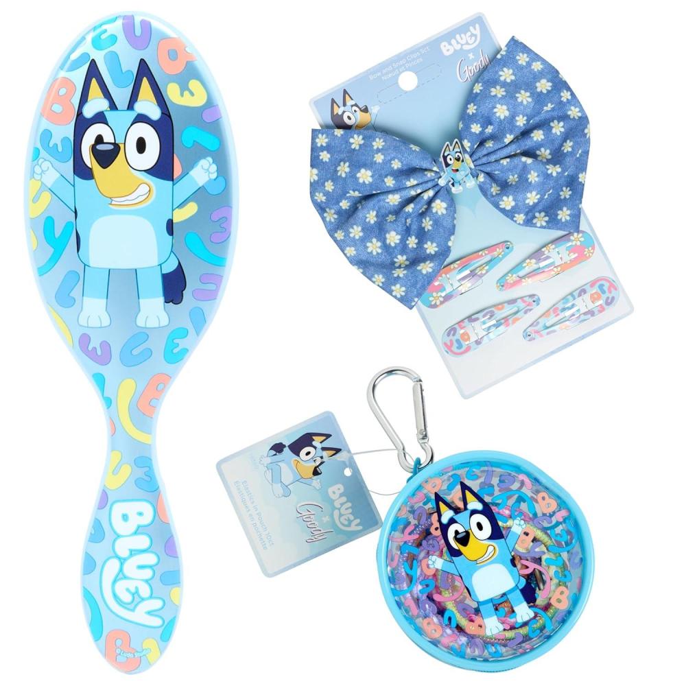 image:imageWet Brush Bluey Kids Midi Hair Brush Limited Edition Orange Goody x Bluey Multicolor Hair Ponytailers in Bluey Character Pouch 10ct Floral Bow Barrette and Snap Clips 5ct For All Hair Types