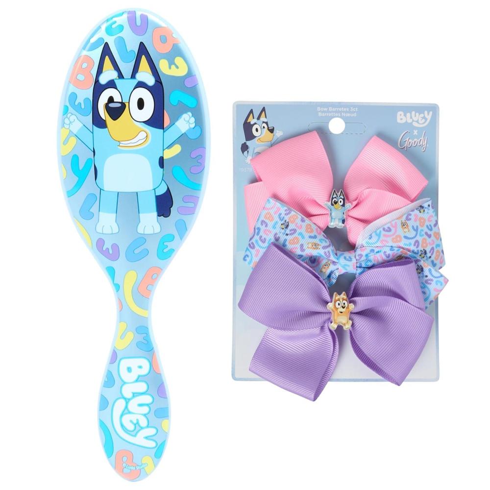 image:imageWet Brush Bluey Kids Midi Hair Brush Limited Edition Orange  Goody x Bluey amp Bingo Multicolor Bow Barrettes 3ct For All Hair Types SlideProof Hold Blue Pink amp Purple