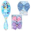 Wet Brush Bluey Kids Midi Hair Brush, Limited Edition, Orange + Goody x Bluey Multicolor Floral Bow Barrette and Snap Clips 5ct + Multicolor Bow Barrettes 3ct Blue, Pink & Purple