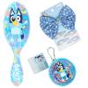 Wet Brush Bluey Kids Midi Hair Brush, Limited Edition, Orange + Goody x Bluey Multicolor Hair Ponytailers in Bluey Character Pouch 10ct + Floral Bow Barrette and Snap Clips 5ct, For All Hair Types