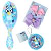 Wet Brush Bluey Kids Midi Hair Brush, Limited Edition, Orange + Goody x Bluey & Bingo Multicolor Bow Barrettes 3ct + Multicolor Hair Ponytailers in Bluey Character Pouch 10ct