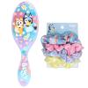 Wet Brush Bluey & Bingo Kids Midi Hair Brush, Limited Edition, Purple + Goody x Bluey Multicolor Satin Scrunchies 4ct, For All Hair Types