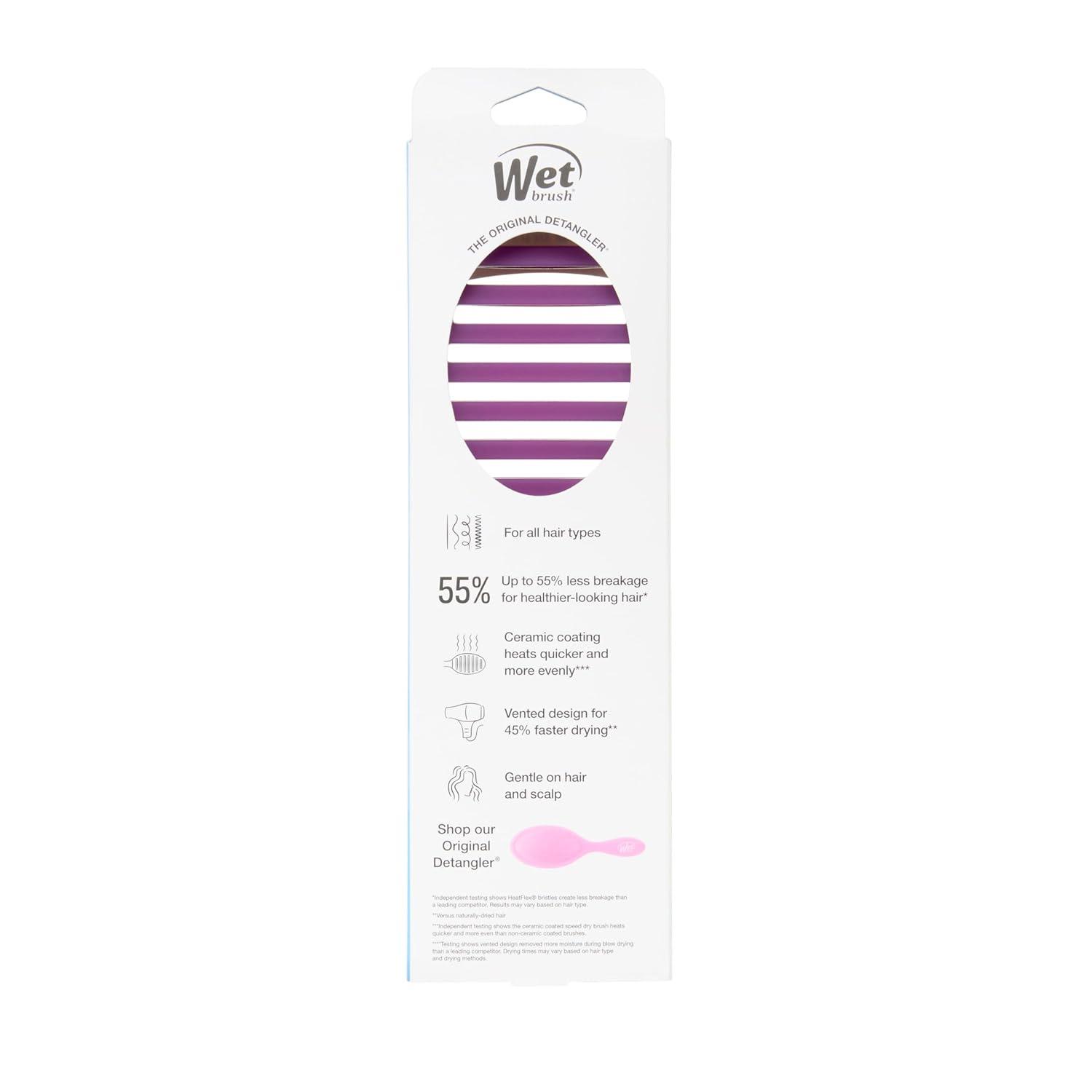 image:imageWet Brush Ceramic Speed Dry Hair Brush Purple Vented Design amp Soft HeatFlex Bristles for BlowDry Safe Styling Ergonomic Handle for PainFree Detangling Hair Accessories for All Hair TypesPurple