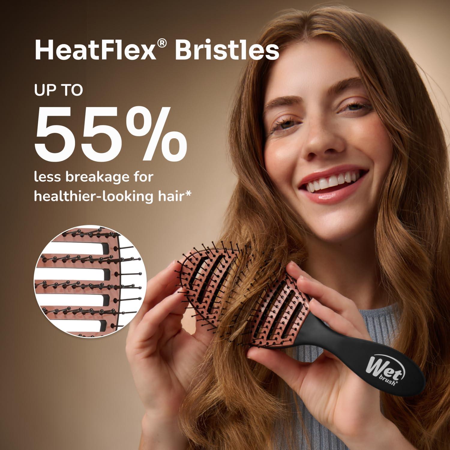 image:imageWet Brush Ceramic Speed Dry Hair Brush Purple Vented Design amp Soft HeatFlex Bristles for BlowDry Safe Styling Ergonomic Handle for PainFree Detangling Hair Accessories for All Hair TypesBlack