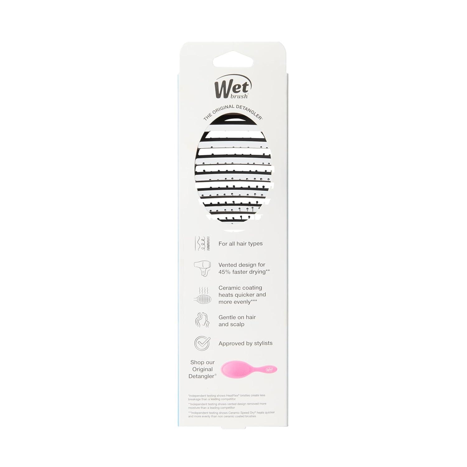 image:imageWet Brush Ceramic Speed Dry Hair Brush Purple Vented Design amp Soft HeatFlex Bristles for BlowDry Safe Styling Ergonomic Handle for PainFree Detangling Hair Accessories for All Hair TypesBlack