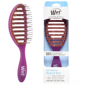 Wet Brush Ceramic Speed Dry Hair Brush, Purple – Vented Design & Soft HeatFlex Bristles for Blow-Dry Safe Styling – Ergonomic Handle for Pain-Free Detangling – Hair Accessories for All Hair Types(Purple)
